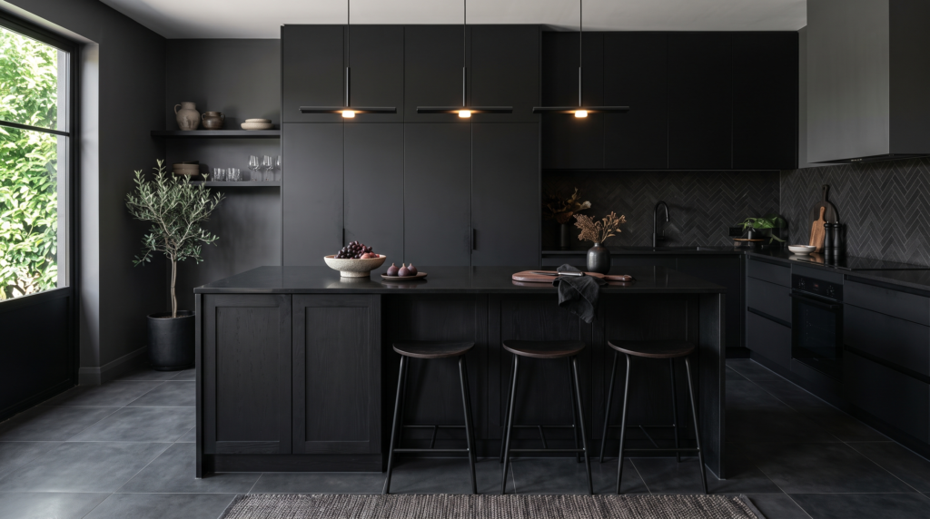 Black_kitchen_island_decor