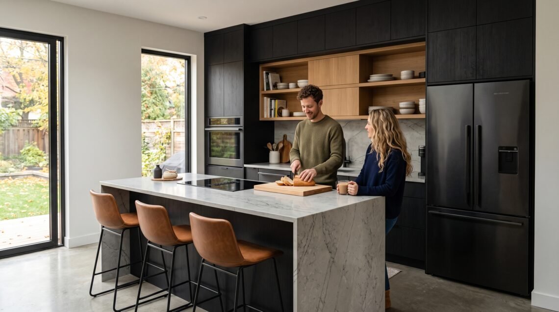 black kitchen decor
